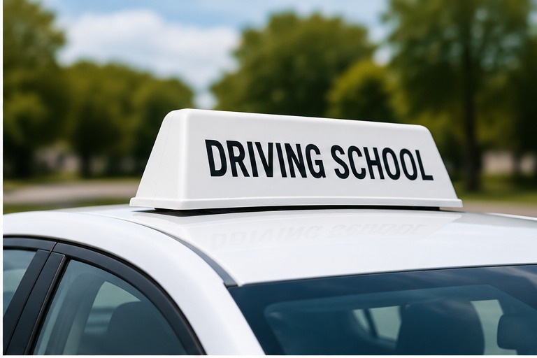 Driving school vehicle sign